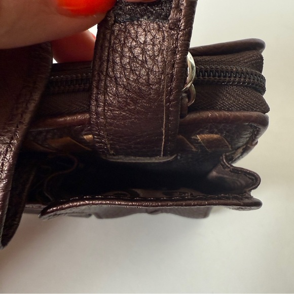 Unavailable-Vintage‎ Y2K Brighton Heart Crossbody Organizer Wallet Purse Brown - Picture 9 of 16